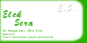 elek sera business card