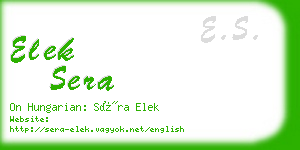 elek sera business card